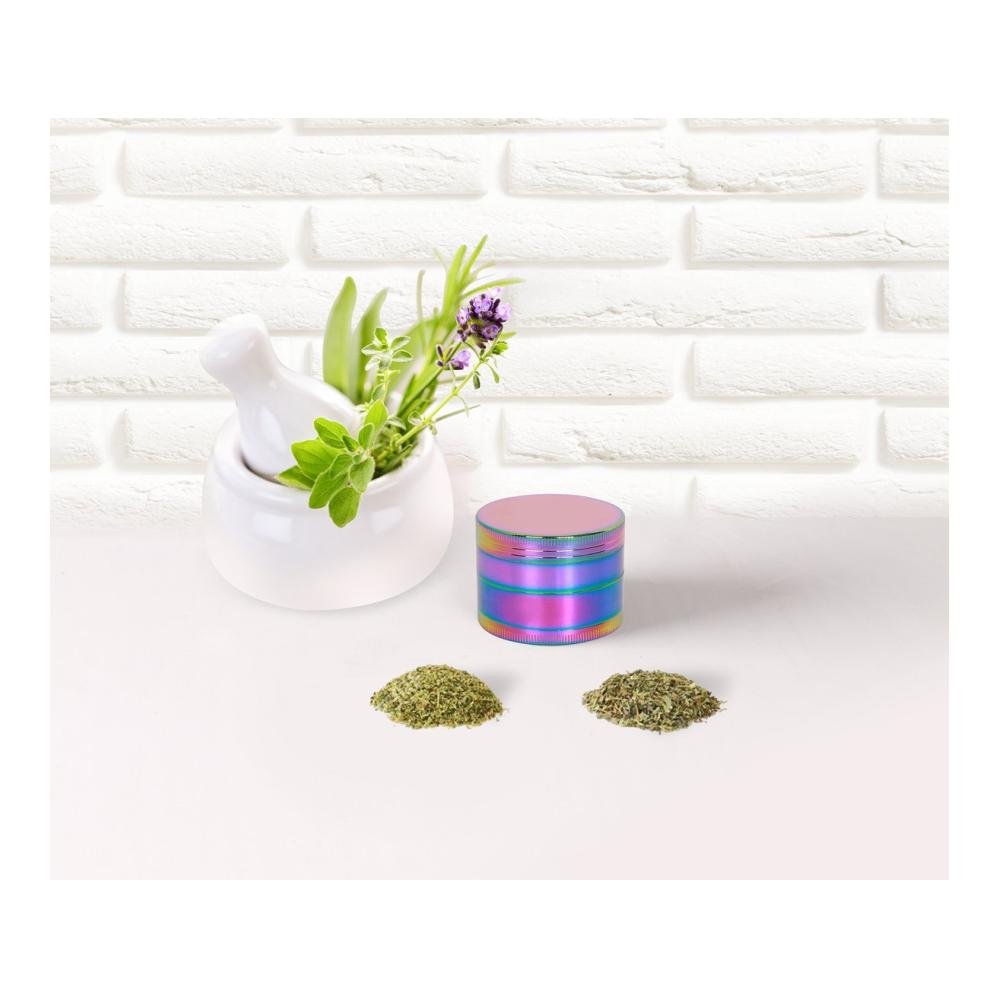 Gewürzgläser Grinder Crusher für Kräuter und Tabak 4-Teiliges Zink-Legierung - Hochwertiges Mühle-Set für Gewürze mit Präzisionsmahlwerk - Perfekt für Küche und Hobbyköche - Robust