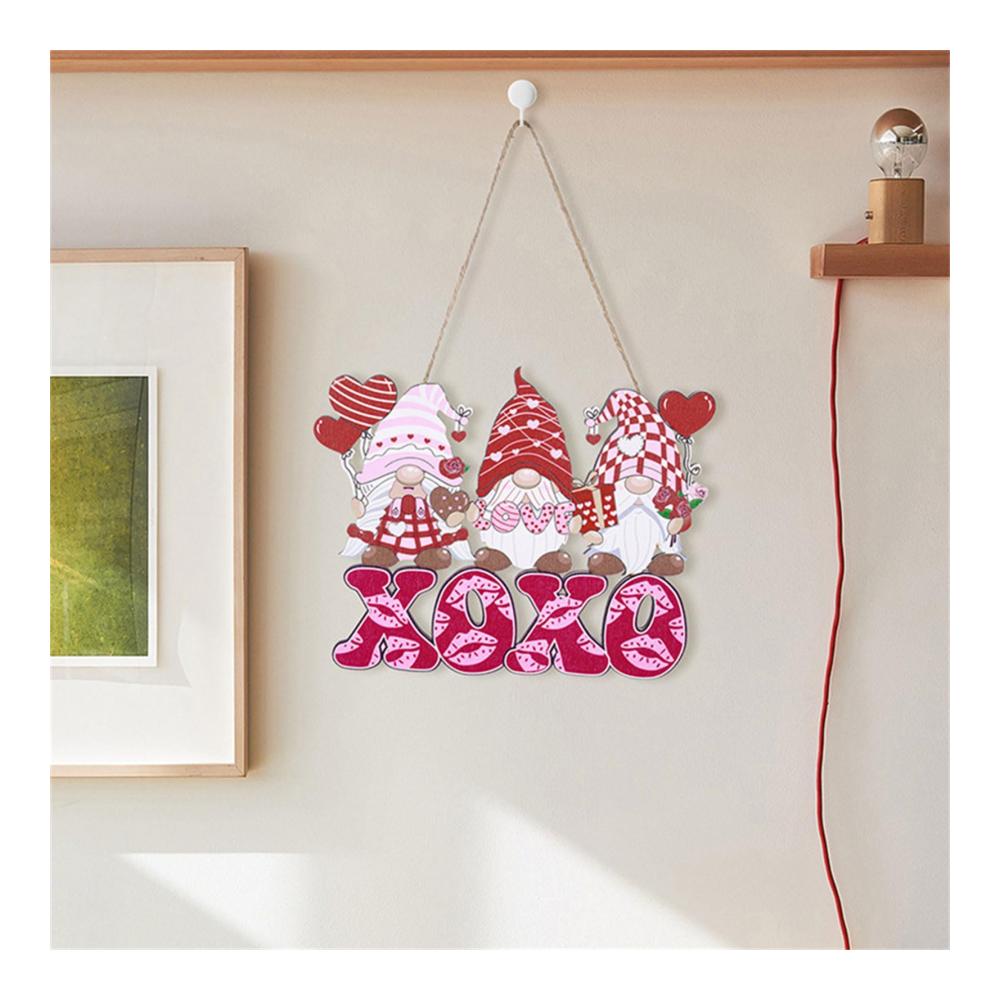Entzückendes Konfetti Herz Gnome Zwerg Anhänger für stilvolle Valentinstag Dekorationen – Einzigartiges Elfen Türschild Ornament mit Rudolph Charme und Liebe zum Detail