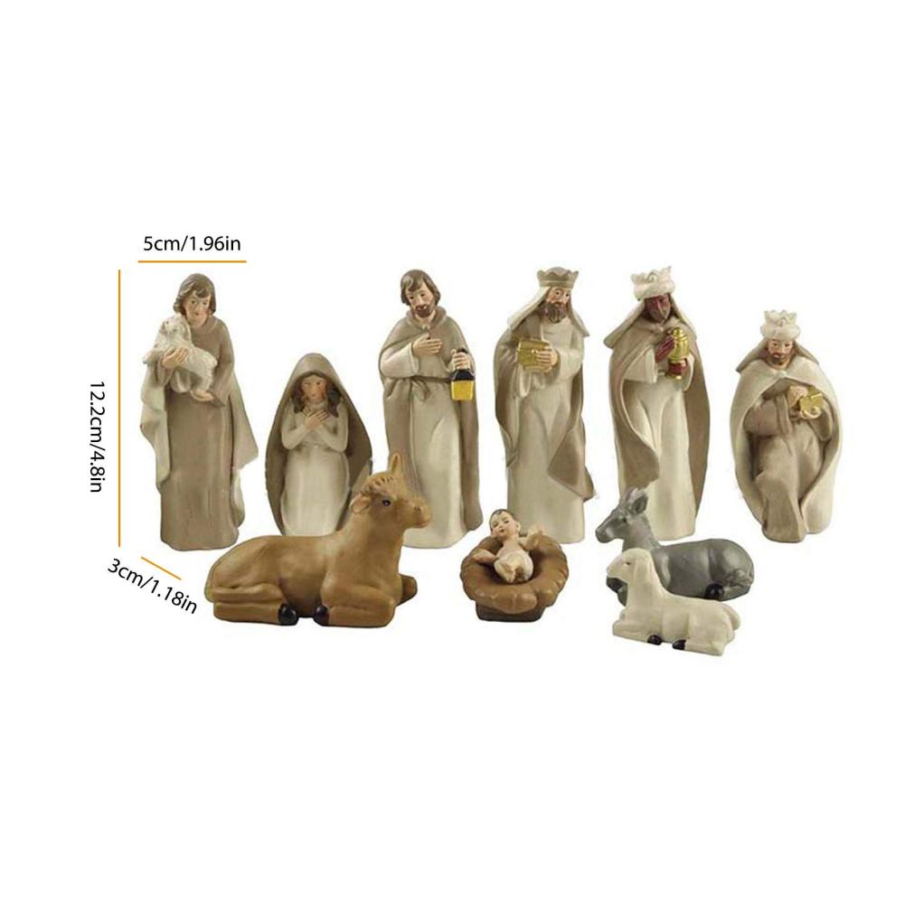 Entzückendes Weihnachtsszenen-Set mit Krippenfiguren aus hochwertigem Kunstharz - Perfektes Geschenk zur Festivaldekoration für Kinder und Erwachsene - Liebevoll gestaltete Figuren für eine magische Weihnachtsstimmung zu Hause