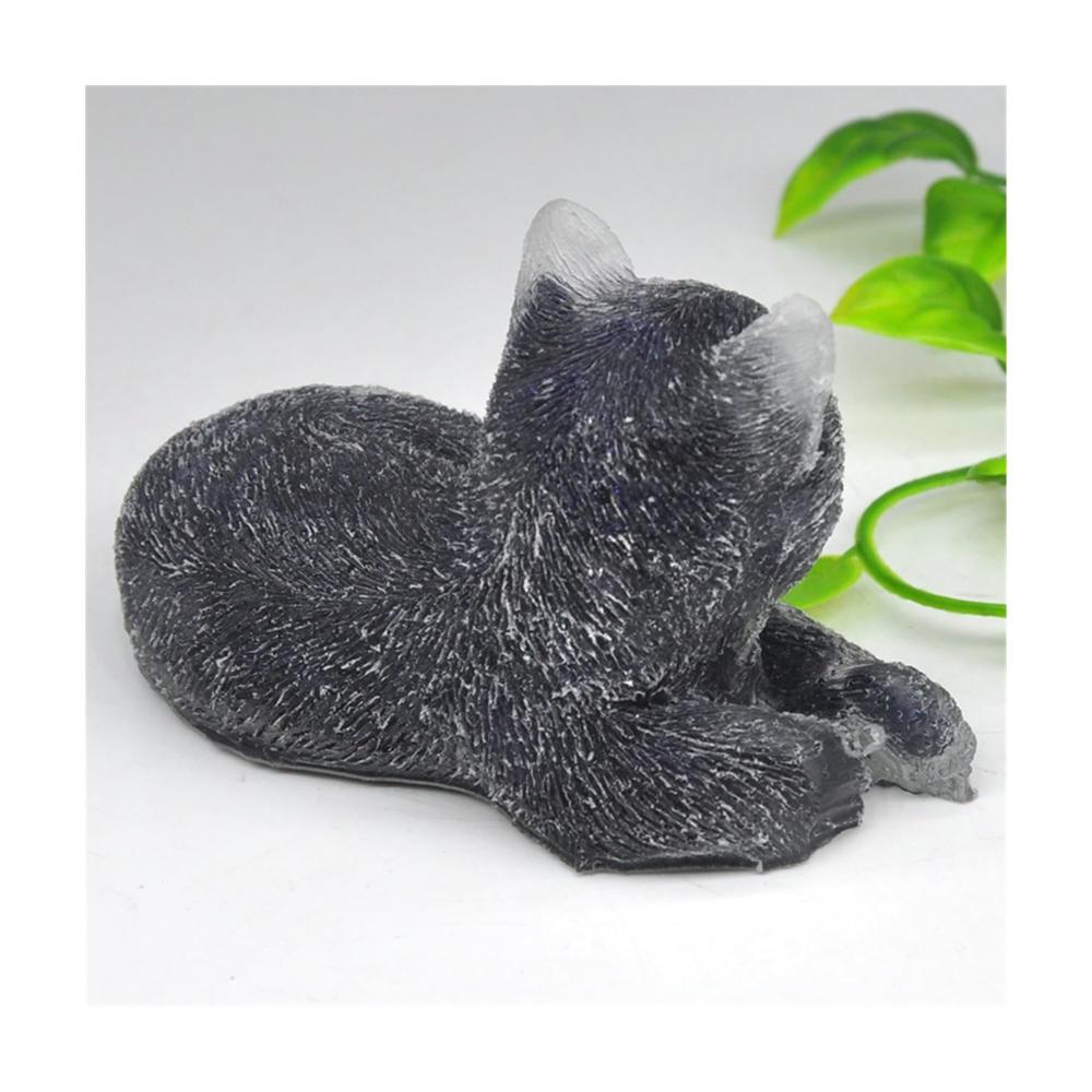 Entspannende Katze Trommelstein Statue - Zimmerbrunnenzubehör für harmonische Wohnkultur - Natürlicher Edelstein Sand Reiki Kristalle - Handgefertigte Steinfigur mit beruhigender Wirkung - Ideales Deko-Accessoire (Farbe Rot Goldstein Größe 1 Stück
