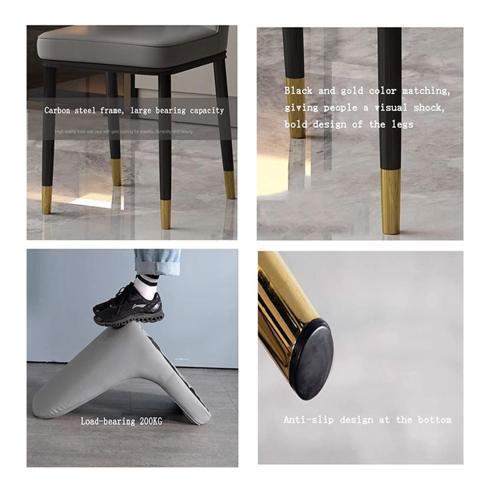 Entdecken Sie Eleganz und Komfort Moderne Esszimmerstühle 4er-Set mit hoher Rückenlehne und weichem Sitz. Stilvolle Küchen- und Wohnzimmerstühle in wasserdichtem Beige-Lederdesign. Metallbeine für Stabilität. Verleihen Sie Ihrem Essbereich Glanz