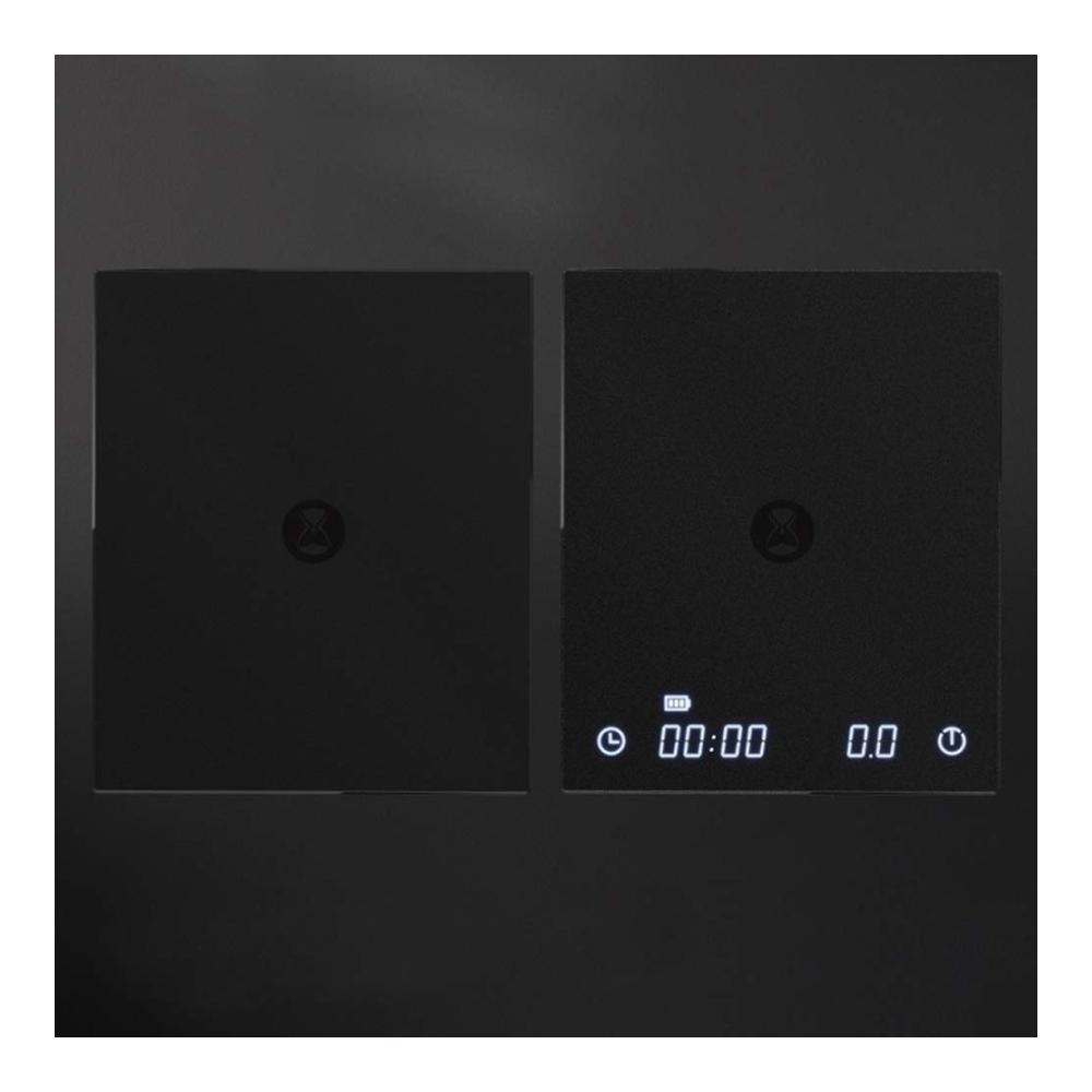 Präzise Kocherlebnisse Digitale Küchenwaage mit Timer für Espresso & Filterkaffee | Elektronische Waage 2KG 0.1g Schwarz
