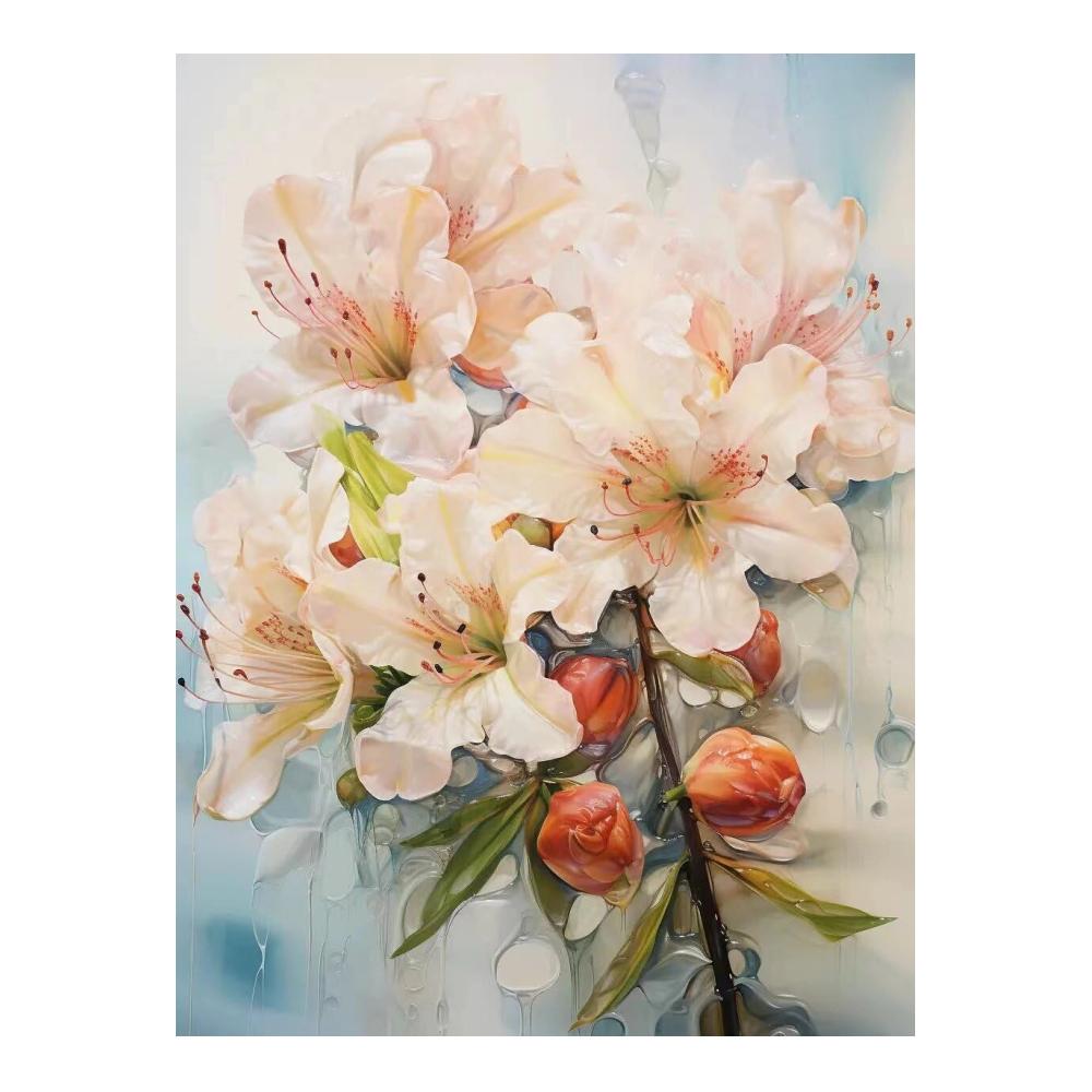 Entdecken Sie die Kunst des Zählbaren Kreuzstich Stickpackungen Vorgedruckt mit wunderschönem rosa Rhododendron-Motiv | N 50 * 70cm gestempeltes Kreuzstich-Set | Komplettes Sortiment an Stickerei-Starter-Kits für Anfänger | DIY-Spaß für kreative Stunden
