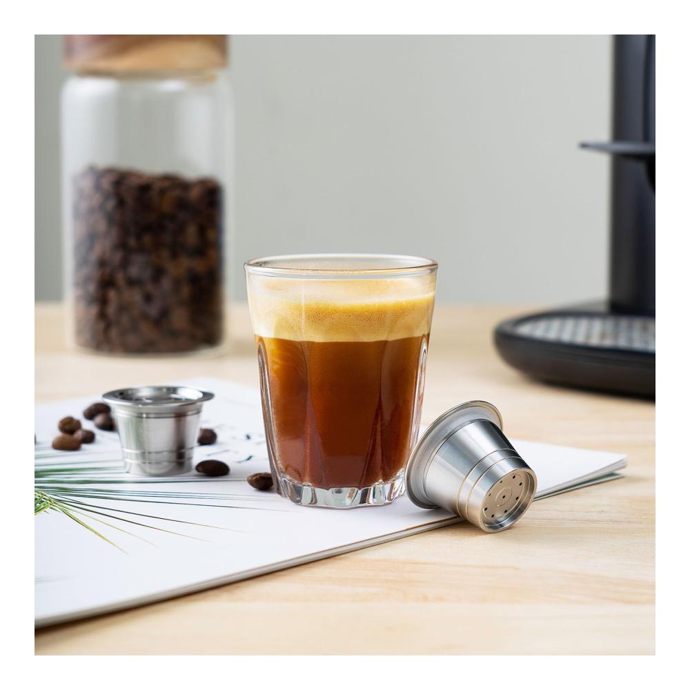 Genießen Sie umweltfreundlichen Kaffee! Mehrwegfilter für feinmaschige Kaffeemaschinen Nachfüllbare Edelstahl-Kaffeekapsel für mühelose Reinigung und Kompatibilität