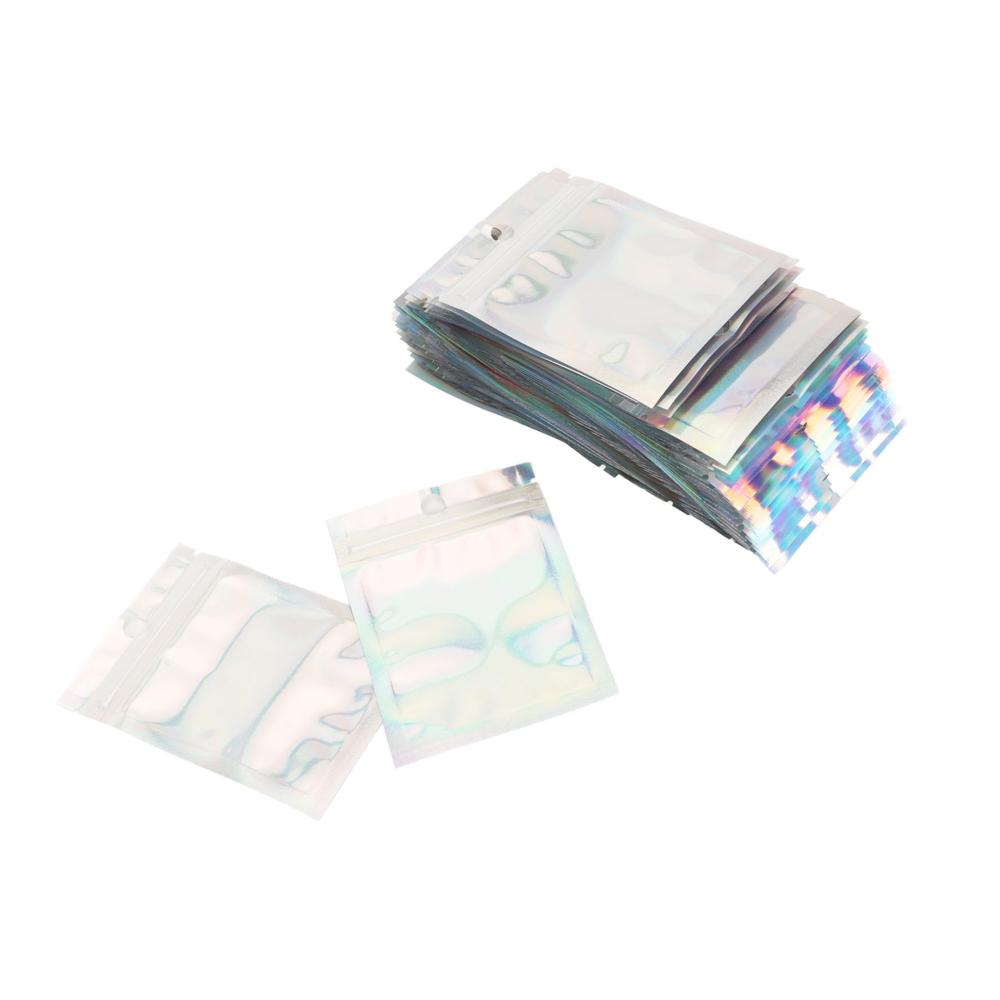 200-teiliges Vorratsdosen-Set Wiederverschließbare Holografische Verpackungsbeutel ideal für Partygeschenke & Handy Zubehör - Selbstverschließende Folienbeutel mit Druckverschluss