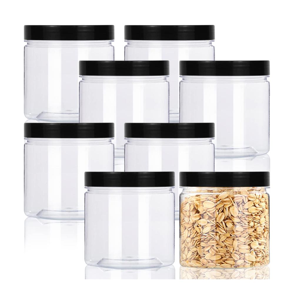 Entdecken Sie die Vielseitigkeit 8er-Set 326ml Glasbehälter & Töpfe mit Deckel - Transparente Kunststoff-Schleim-Behälter für Küche Zuhause & Bastelaufbewahrung. Praktische runde Vorratsdosen mit breiter Öffnung - Ideale Aufbewahrungslösung