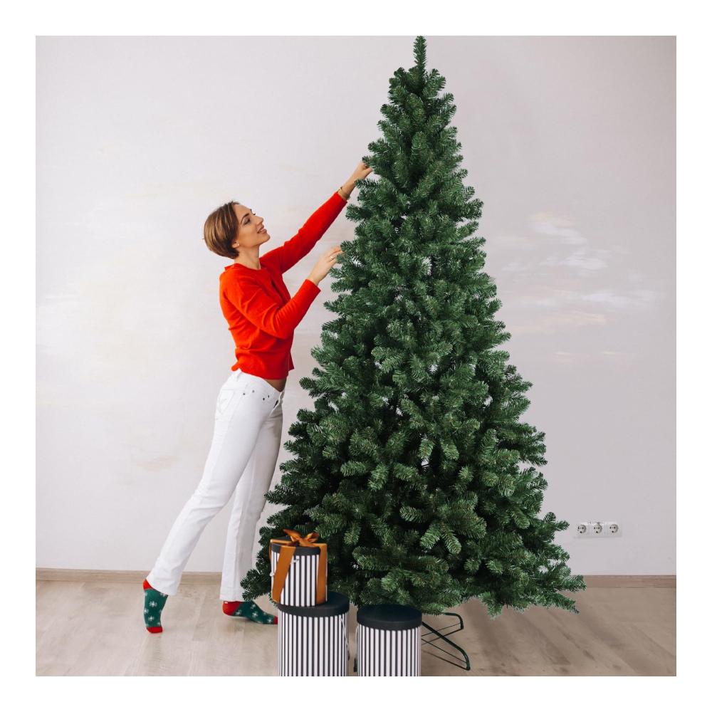 Erleben Sie festliche Magie 6FT Künstlicher Weihnachtsbaum mit 820 Zweigspitzen aus hochwertigem PVC. Perfekte Weihnachtsdekoration und Halloween-Highlight mit stabilem Metallständer für stressfreie Feierlichkeiten! Schaffen Sie zeitlose Erinnerungen