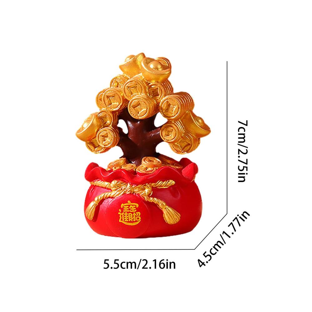 Handgefertigte Sparbüchsen-Figur Feng Shui Geldbaum für Reichtum Erfolg & Glück - Kreative Kunstharz-Skulptur als stilvolle Heimdekoration
