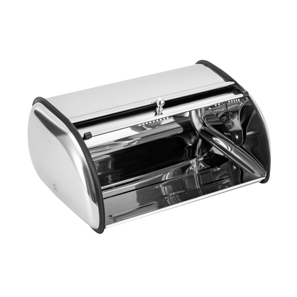 Hochwertiger Edelstahl-Brotkasten Brotkästen Brotbox Metall Rolldeckel Belüftungslöcher - Praktischer Rollbrotkasten für frisches Brot - 5L Kapazität - Idealer Brotbehälter für die Küchen