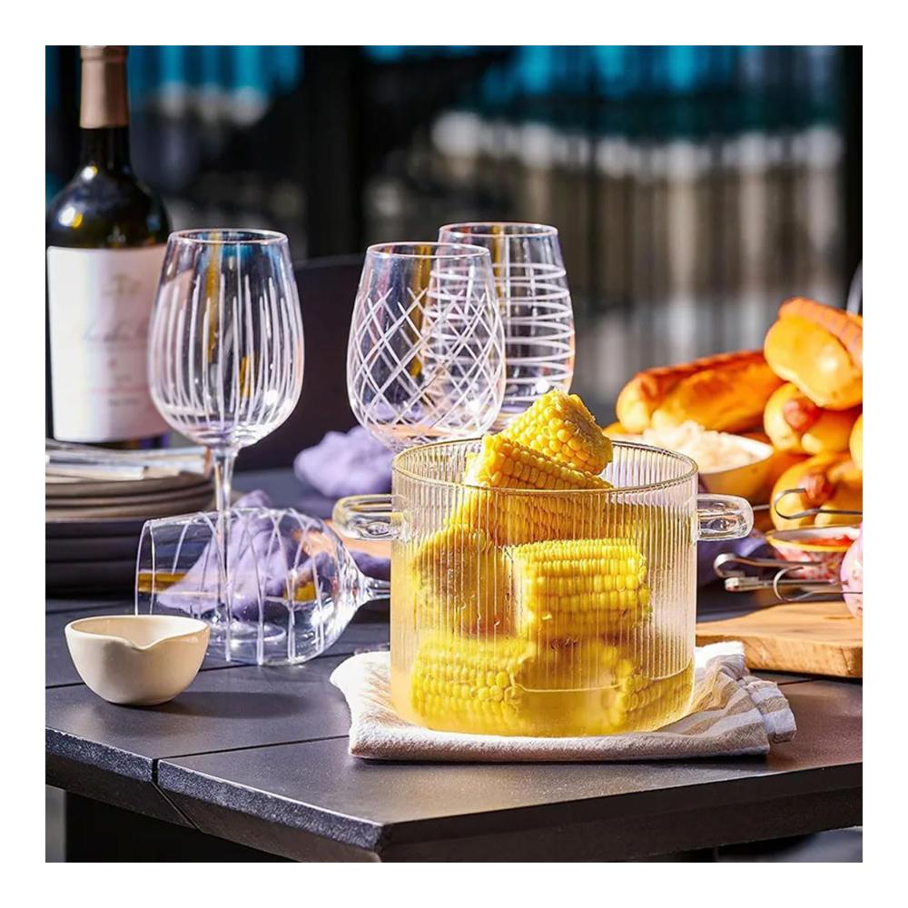 Hochwertiger 18 l Glas-Kochtopf mit hitzebeständigem Borosilikatglas-Deckel | Kochgeschirr für Herd und Ofen | Vielseitiger Auflauf für die Küche