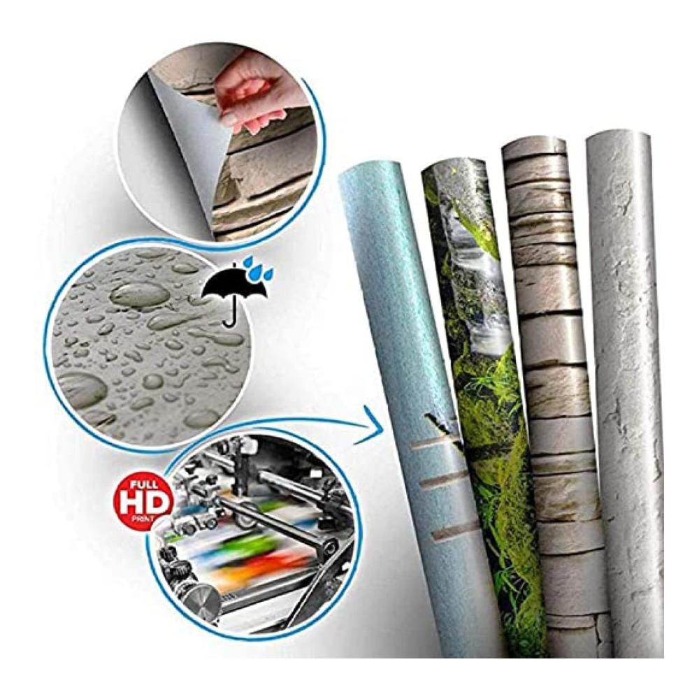 Tür Poster 3D Aufkleber - Selbstklebendes Wandbild mit Leuchtturm und Holzbrücke - Türaufkleber für einzigartige Wohnzimmer- Schlafzimmer- oder Badezimmergestaltung - 77x200 cm