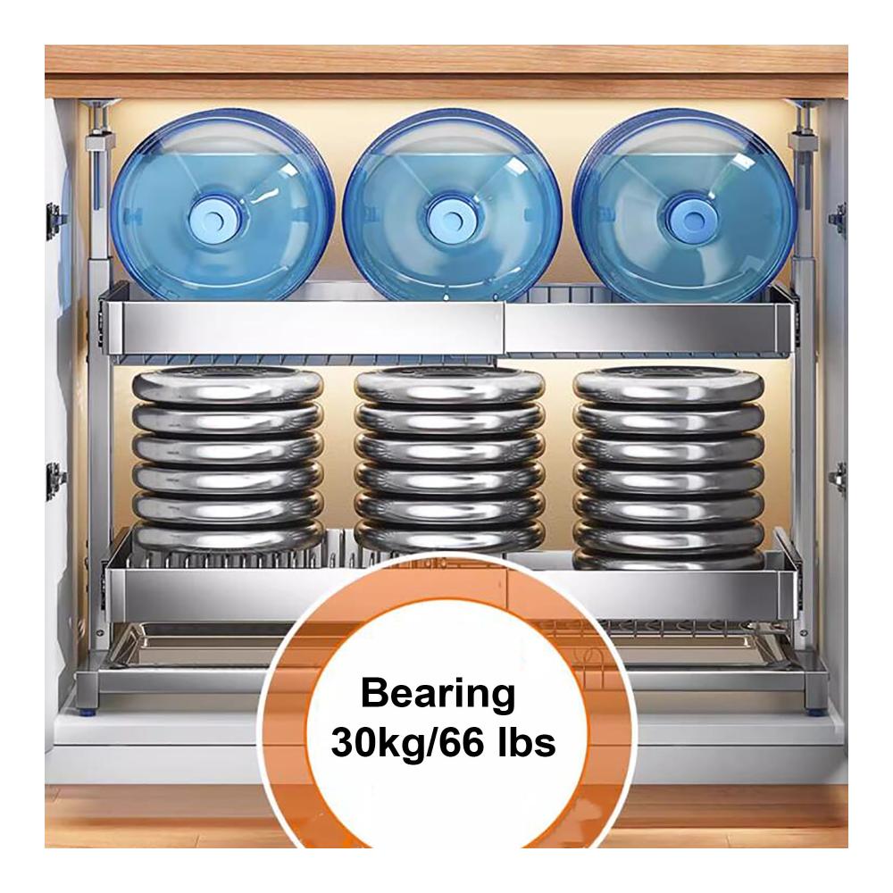 Verstellbare Schrankkörbe Ausziehbares Regal-Organizer-Rack für Küchenschrank Unter-Spüle-Aufbewahrung mit Metallschubladen Optimale Küchen- und Badezimmerorganisation