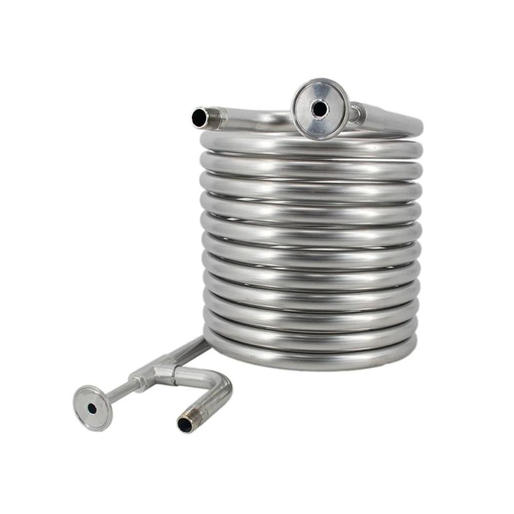 Entdecken Sie den Luxus Wein- & Sektkühler - Hochleistungs-Würzekühler (1 5 Zoll TC 1/2 Zoll BSP-Wasserschlauchanschluss) - Spule In Spule für perfekte Kühlung - 95 M Edelstahl 304 - Silberglanz für stilvolle Eleganz. Verwöhnen Sie Ihren Wein mit diesem brandneuen Kühler