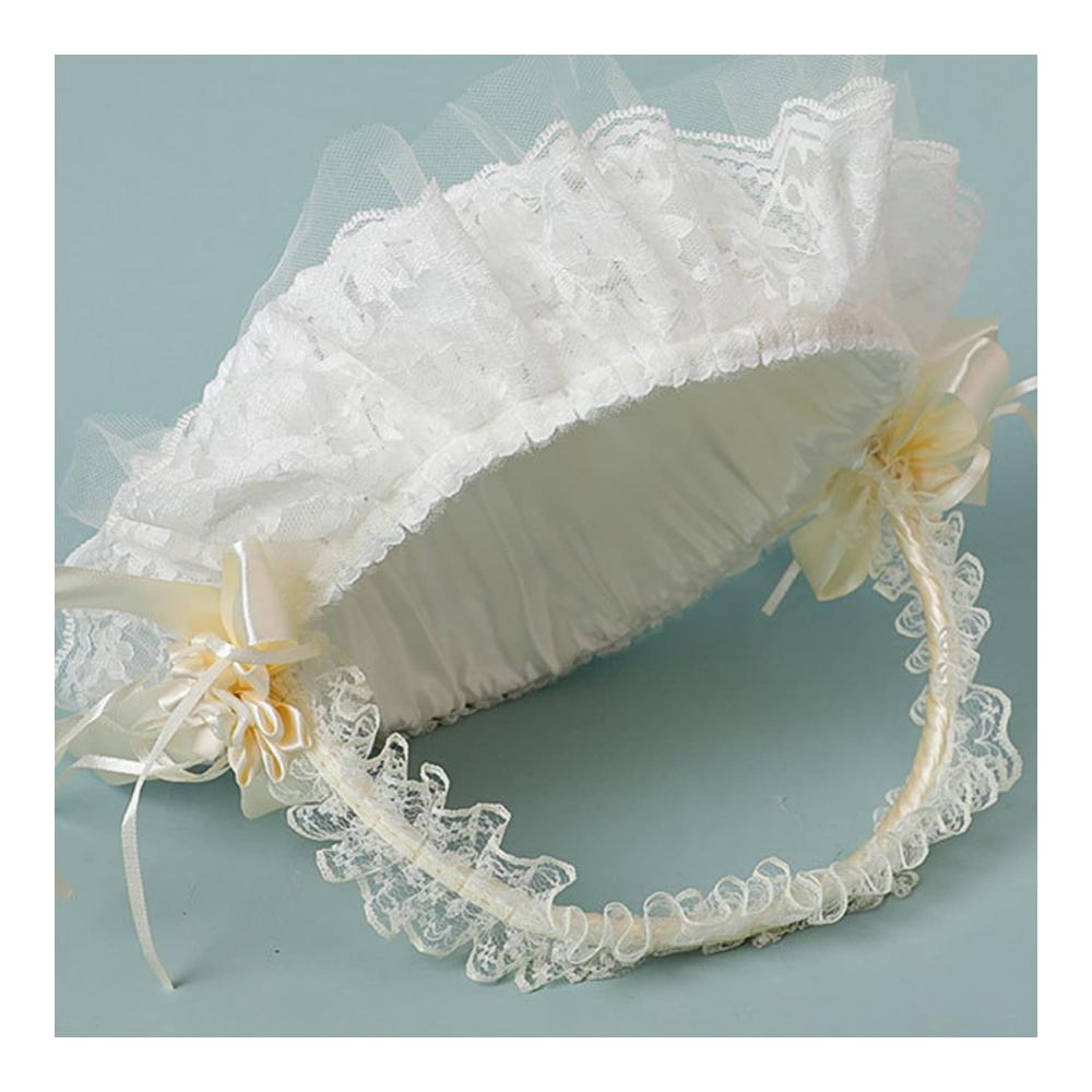 Handgefertigter Romantischer Blumenmädchenkorb aus Elfenbein mit Spitzengriff und Satinblumen | Ideal für Hochzeiten & besondere Anlässe | Hervorragendes Accessoire für zauberhafte Blumenmädchen (NA 1