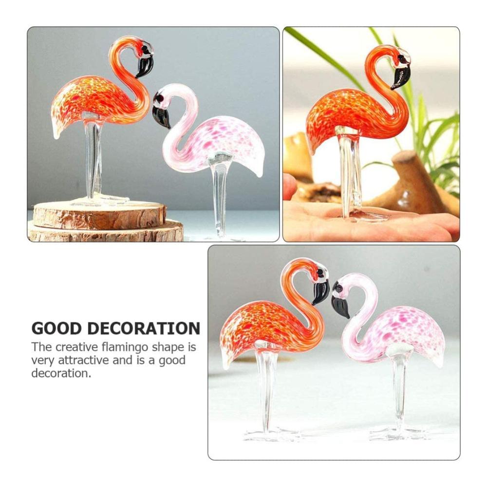 Entdecken Sie die Eleganz 2 Exquisite Glasfiguren - Handgefertigte Flamingos als Kunstobjekte für stilvolle Heimtischdekoration - Mundgeblasene Glaskunst für einzigartigen Charme in Ihrem Zuhause