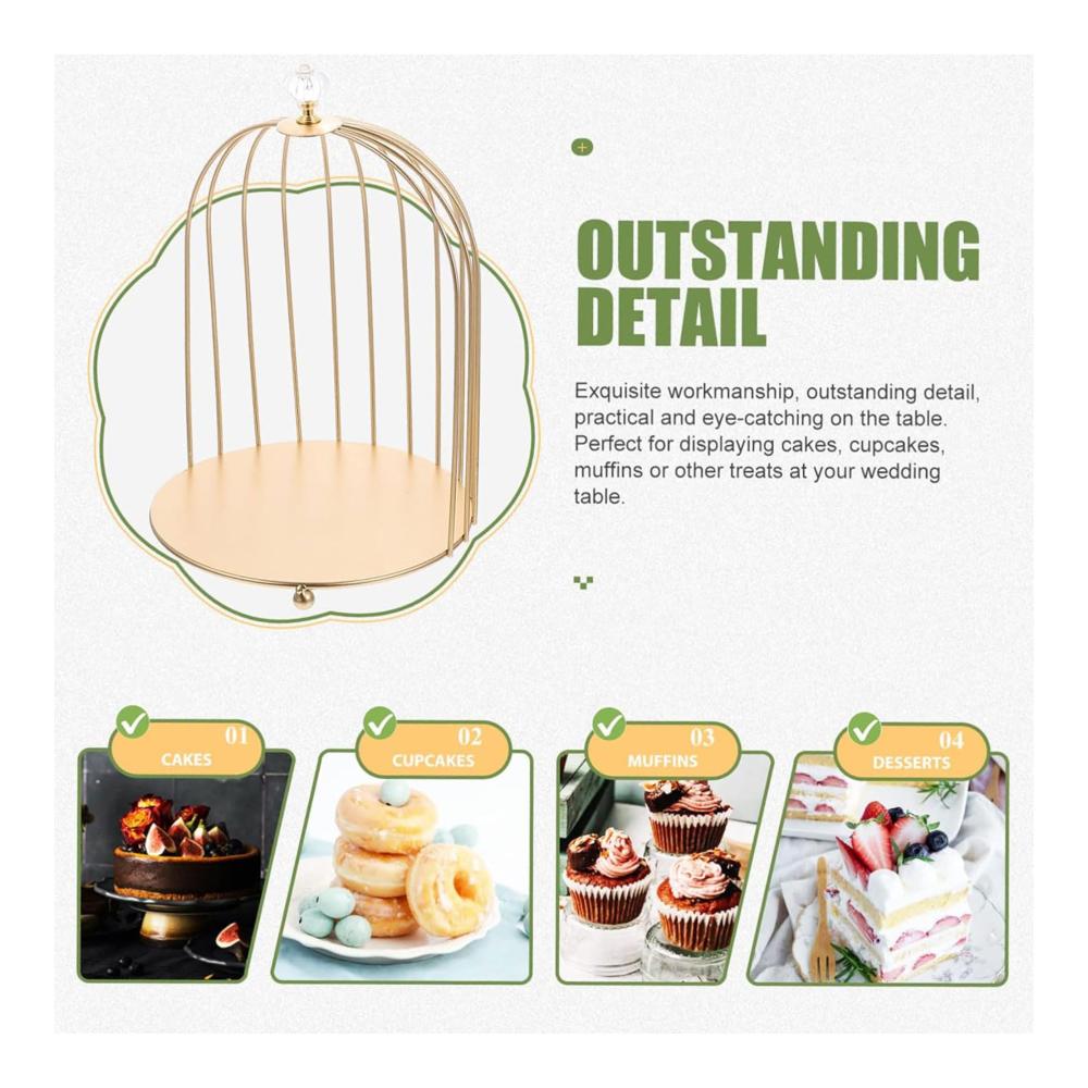 Eleganter Tortenständer für Hochzeit & Events Metall Konditoreiständer Cupcake & Obst Display mit Dekorativem Vogelkäfig-Design für Party und Heimdekoration