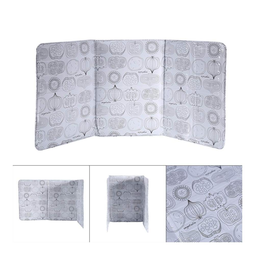 Faltbarer Spritzschutz für die Küche - Effektiver Küchenschutz gegen Ölspritzer - Klappbarer Herd Spritzschutz mit Blumenmuster - Ideal für Gasherde - 39x84cm
