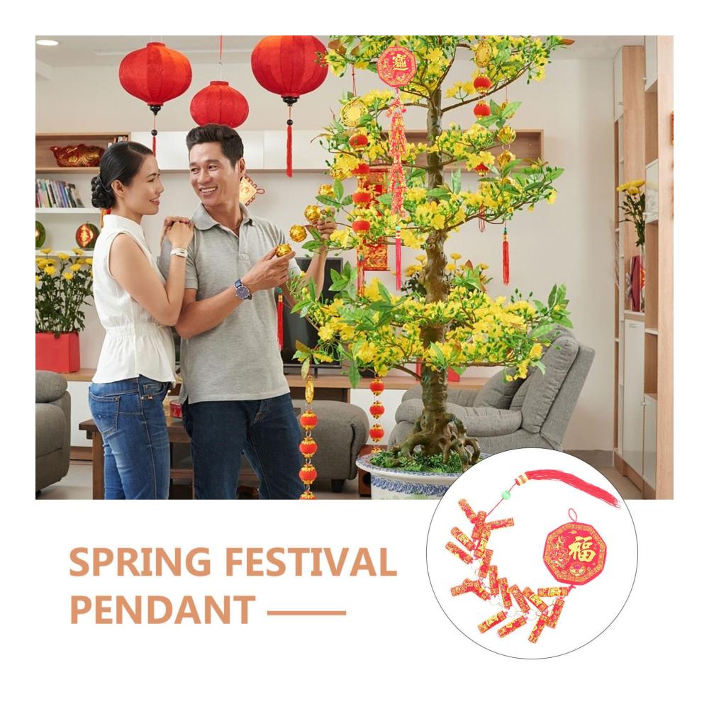 Chinesische Neujahr Dekoration - 100 cm - Traditionelle Rote Orientalische Glücksanhänger-Ornamente - Quasten und Chinesische Knoten für Glück und Wohlstand
