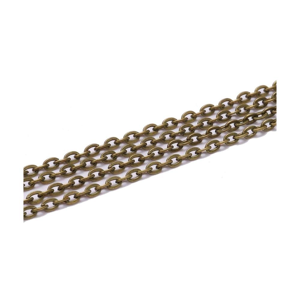 Premium 10m Schmuckdrähte Hochwertige Rhodium/Bronze Farbe Lange Halskette Ketten aus Messing - Perfekt für DIY Schmuckzubehör! (Farbe
