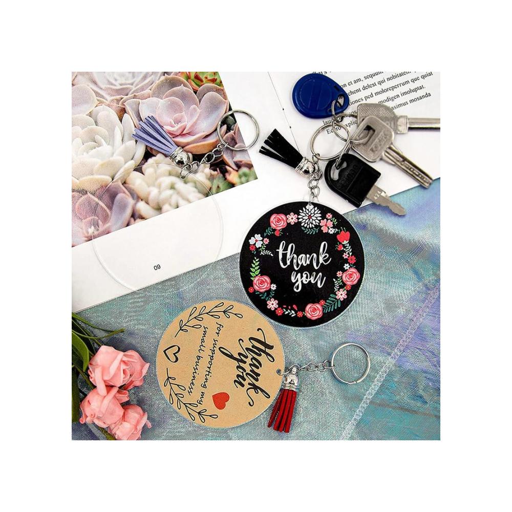 200 Stück DIY Schlüsselanhänger Set Transparente Acryl Rohlinge für kreative Ringel-Schlüsselbunde – Perfekt für individuelle Geschenke und Bastelprojekte