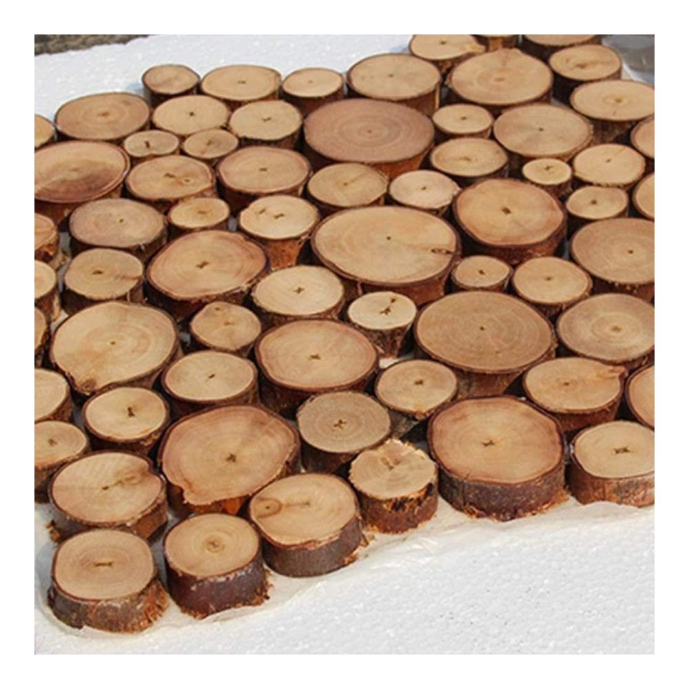 Natürliche Holzscheiben 100 Stück - Unbehandeltes Kiefernholz für kreative Projekte Weihnachten Basteln Hochzeit & Baumdekoration - Handwerksmaterial für rustikale Ornamente & DIY-Geschenke