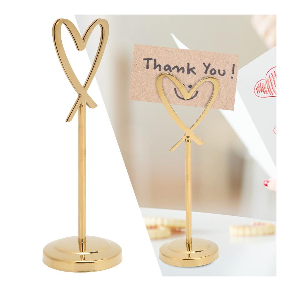 Elegante Tischkartenhalter für Hochzeit & Party - Goldene Draht-Fotohalter-Clips für Tischnummern Namensnotizen & Menüs - Perfekt für Büro und Schreibtischdekorationen