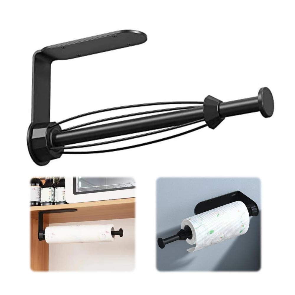 Einhandbedienung Rollenhalter Edelstahl mit Dämpfungseffekt | Selbstklebend & Bohrbar | Wand/Schrank/Bad | Küchen/Bad Papierrollenhalter | Ohne Bohren