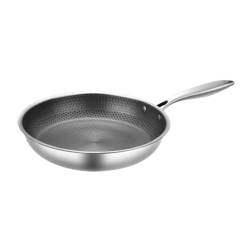 Luxshiny Brat- & Universalpfannen-Set 24 cm Antihaft-Edelstahl-Wokpfanne mit Ofenfeste Griffe. Ideal für Induktionsherde. Kochgeschirr für Meisterköche