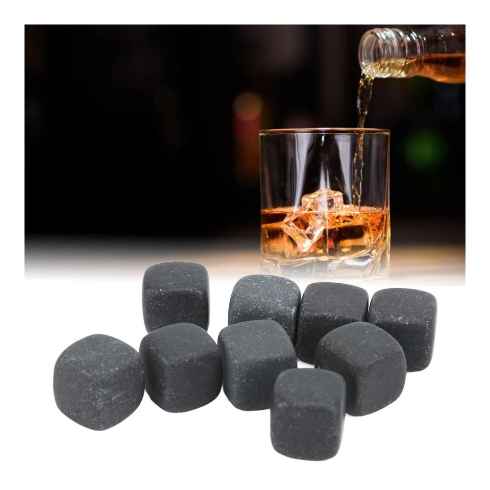 Premium Cocktail-Set mit Basalt-Kühlsteinen | Exklusives Barzubehör für Whiskey Wodka Tequila | Wiederverwendbare Würfel in stilvollem Etui | Perfektes Geschenk für Getränkeliebhaber
