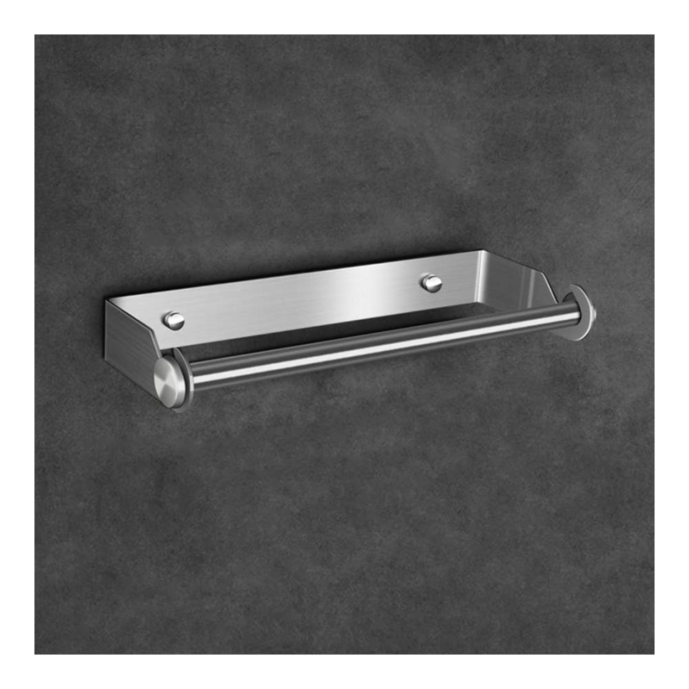 Küchenrollenhalter aus Edelstahl | Ohne Bohren | Wandmontage Halterung für Küchenrollen | Praktischer Papierrollenhalter | Platzsparender Küchenorganisator | Modernes Design | Silber