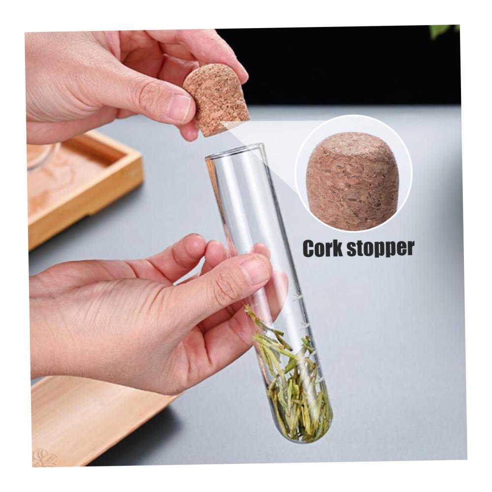 Hochwertiges Glas-Tee-Ei mit Korkgriff | 3-teiliges Teefilter-Set | 152 cm lang | Wiederverwendbarer Tee-Diffusor für losen Tee | Ideales Trinkgeschirr für Tassen und Te