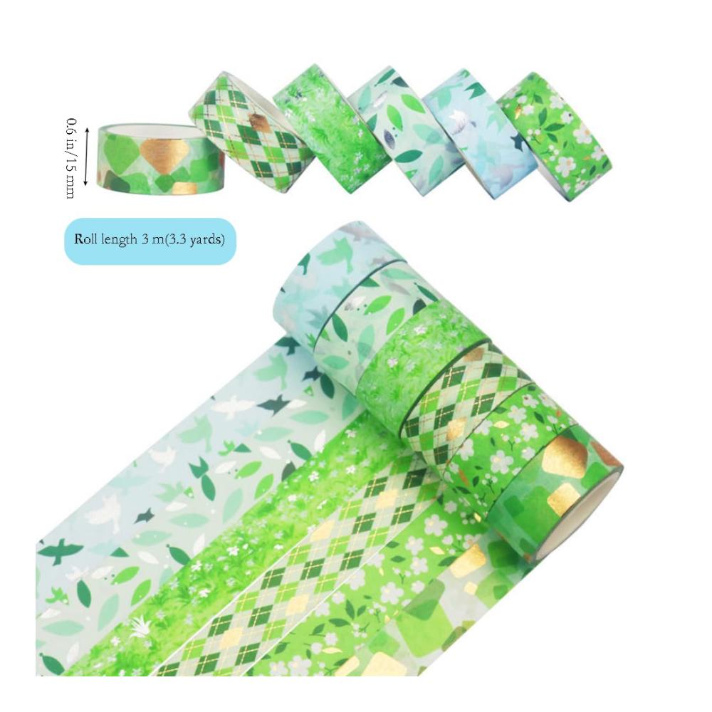 Entdecke den Frühling 12 Rollen Washi Tape Set - Bunte Klebebänder für Basteln Dekorieren und Scrapbooking - Blumenmotive - 15mm Breite - DIY Zubehör für Handwerk und Journal
