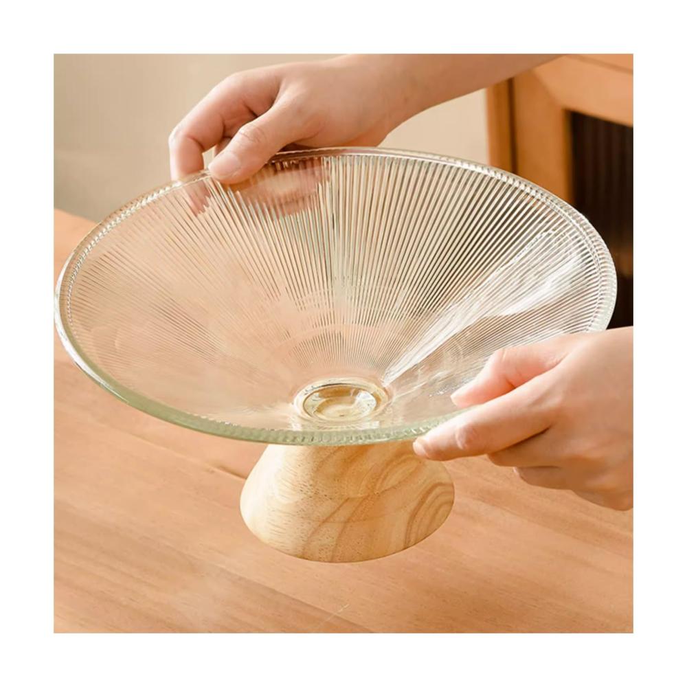 Moderne Glas Obstschale für Wohnzimmer & Küche | Elegantes Tablett für Obst Snacks & Süßigkeiten | Dekoratives Schalen-Set für Couchtisch & Esstisch | Perfekt für stilvolle Präsentationen