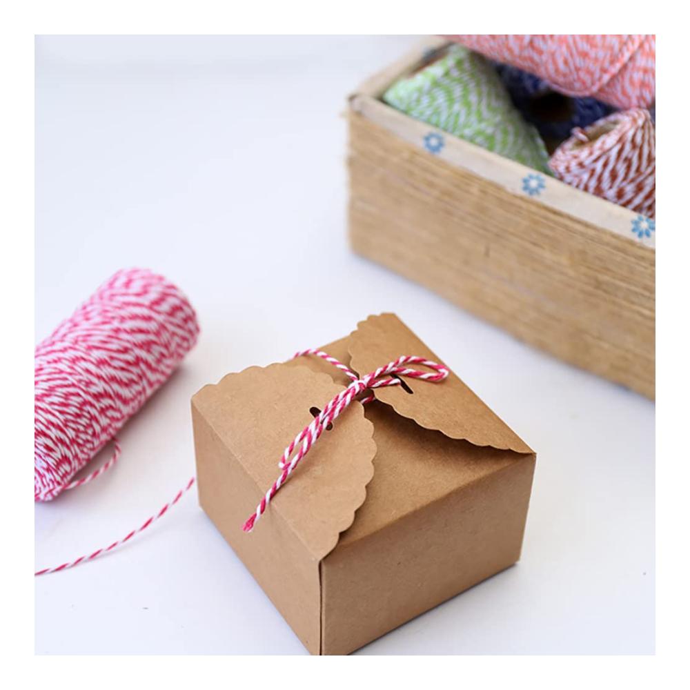 Häkel- & Strickgarn Bunt gemischtes Baumwollgarn 200m für Floristik Geschenke DIY-Kunst Etiketten Backen Gartenarbeit & Metzgerei (2 mm
