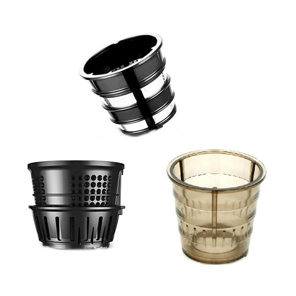 3er-Set Premium Edelstahl Entsafter-Zubehör Filter & Eis-Saft-Eimer für optimale Saft- & Zitruspressen-Ergebnisse