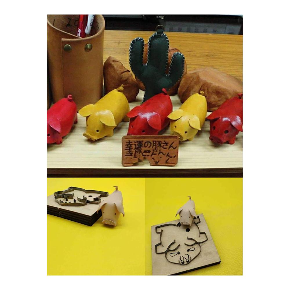 Entfesseln Sie Ihre Kreativität mit ZHONGJIUYUAN Stanzbögen DIY Leder Handwerk mit Schwein Anhänger Stanzschablone Messer Form für einzigartige Designs. Perfekt für Lederliebhaber! Erstellen Sie mühelos individuelle Kunstwerke und personalisi
