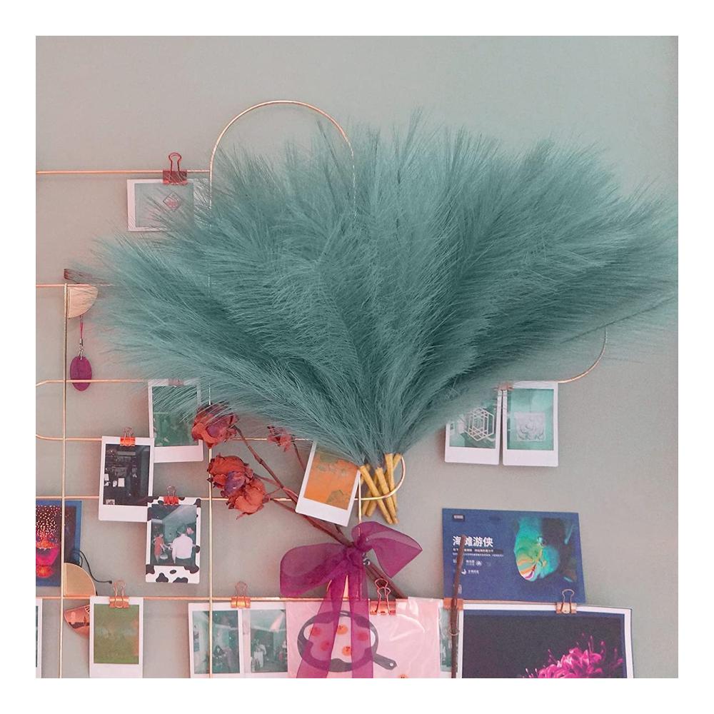 Getrocknete Pflanzen Künstliches Pampasgras Set - 45 cm flauschige Zweige für Boho Hochzeit & Weihnachtsdekoration Tafelaufsatz & Blumenarrangement im Zuh