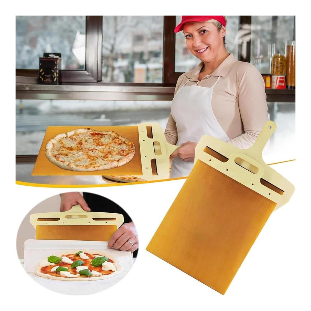 Erleichtern Sie das Pizzabacken mit unseren Antihaft-Pizzapfannen | Große Ofen-Pizzaschaufel mit Holzgriff für Zuhause & Restaurants | 55x30cm Ideal für köstliche Pizzen