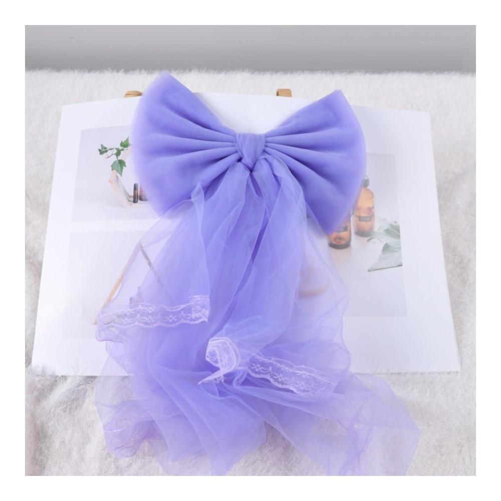 Elegante Vorhang-Raffhalter aus Spitze – 2er Set große Schleifenclips für Hochzeit und Events | Mädchenzimmer Deko in Lila