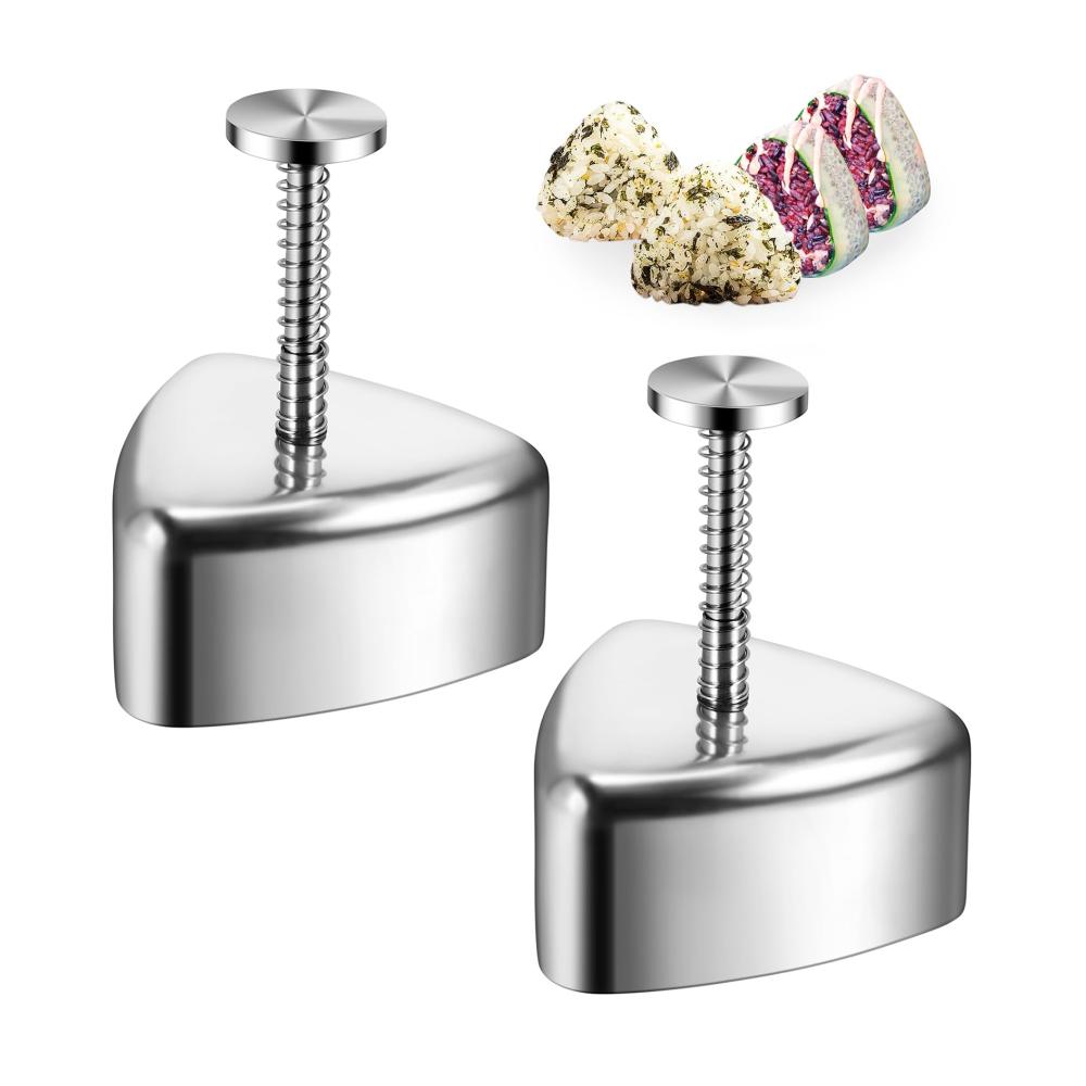 Sushi Teller Set mit 2 Onigiri Formen - Dreieckige Schalen und Formen für DIY Sushi Reisbällchen und mehr - Sushi Maker Kit