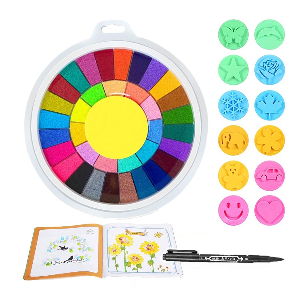 Entdecken Sie kreative Vielfalt Stempelkissen Set mit 36 lebendigen Farben - Perfekt für einzigartige Fingerabdrücke auf Karten Papier und Stoff. Ink Pad Stempelkissen für beeindruckende DIY-Projekte und handgefertigte Kunstwerke. Erwecken Sie Ihre Kreativ