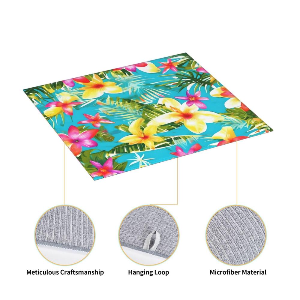 Entdecken Sie den Sommerstil Super saugfähige Mikrofaser-Geschirrtrocknungsmatte mit hawaiianischem Flair – Perfekte Abtropfmatte für Ihre Küche