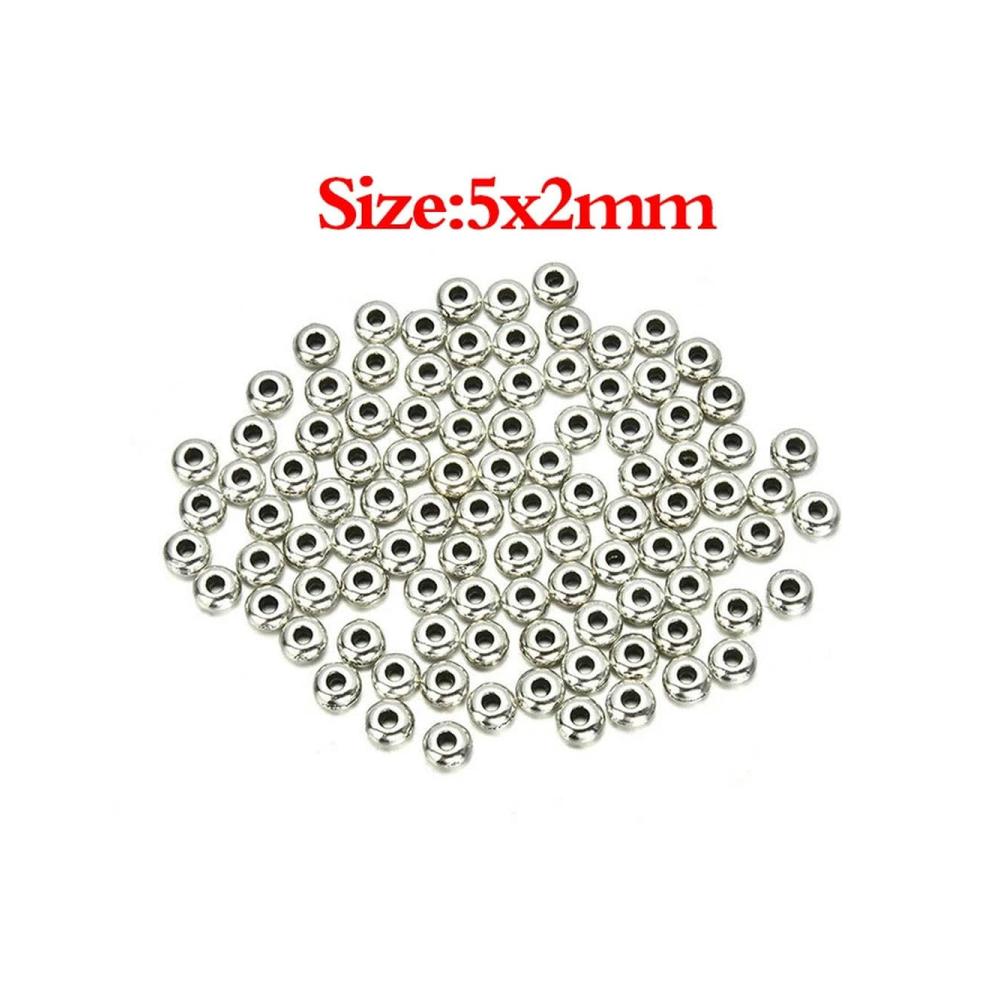 100-teiliges Set Versilberte 5mm Metallperlen für DIY Schmuckherstellung - Perfekte Spacer und Dekoration für Armbänder und mehr