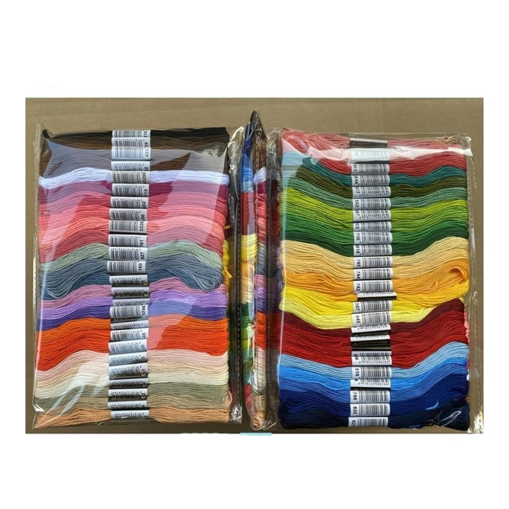 Premium Stick- & Nähgarn Set - 447 Farben Kreuzstich-Garn für Nähen & Stickerei - Inkl. 6 Stränge pro Farbe - Hochwertiges Handarbeitszubehör