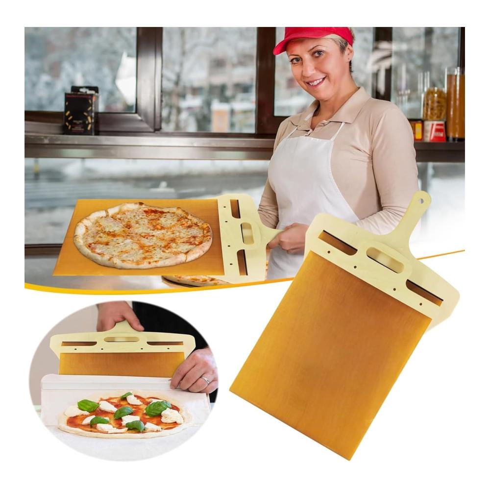 Pizzawender mit Komfortgriff | Hochwertige Pizzaform für perfekte Übertragung | Ideales Zubehör für Backöfen | Pizzaschieber aus robustem Material