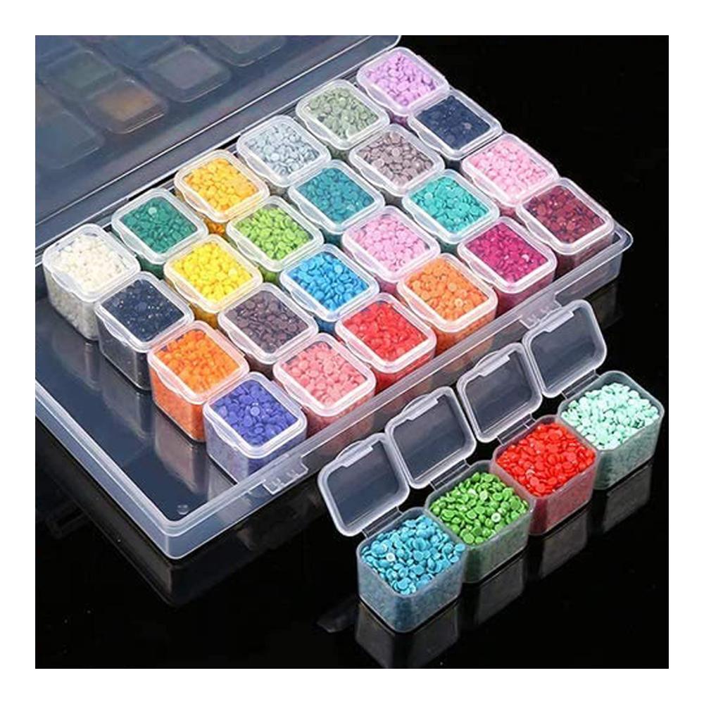 Diamantmalerei Zubehör Set - 75-teilig mit Malrolle Sortierbox Pinsel Pinzette & mehr - Werkzeuge und Bausätze für 5D Diamond Painting