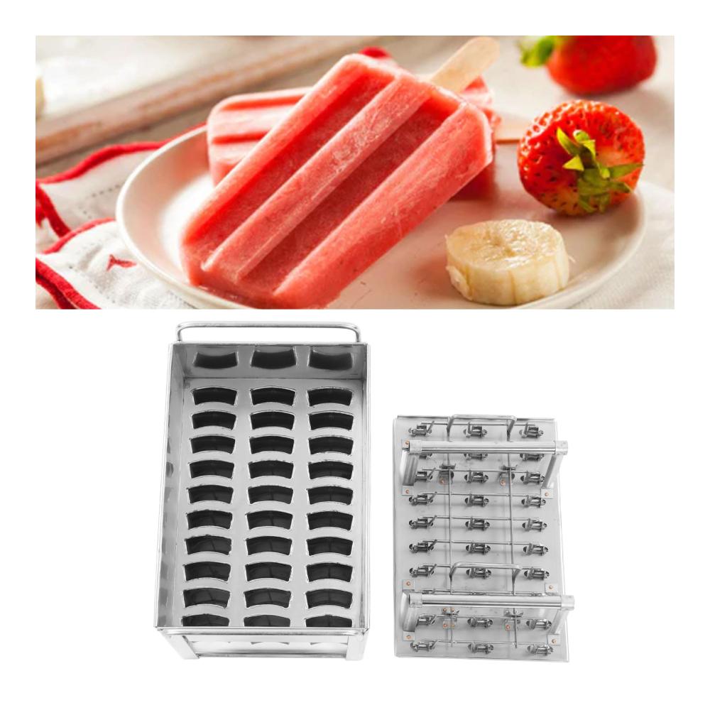 Entdecken Sie den Genuss mit unseren Edelstahl-Eis am Stiel-Formen - Set mit 30 hochwertigen Resistrust Eiscreme-Pop-Formen für Zuhause. Kreieren Sie leckere Eis-Kreationen! Perfekt für Ihr eigen