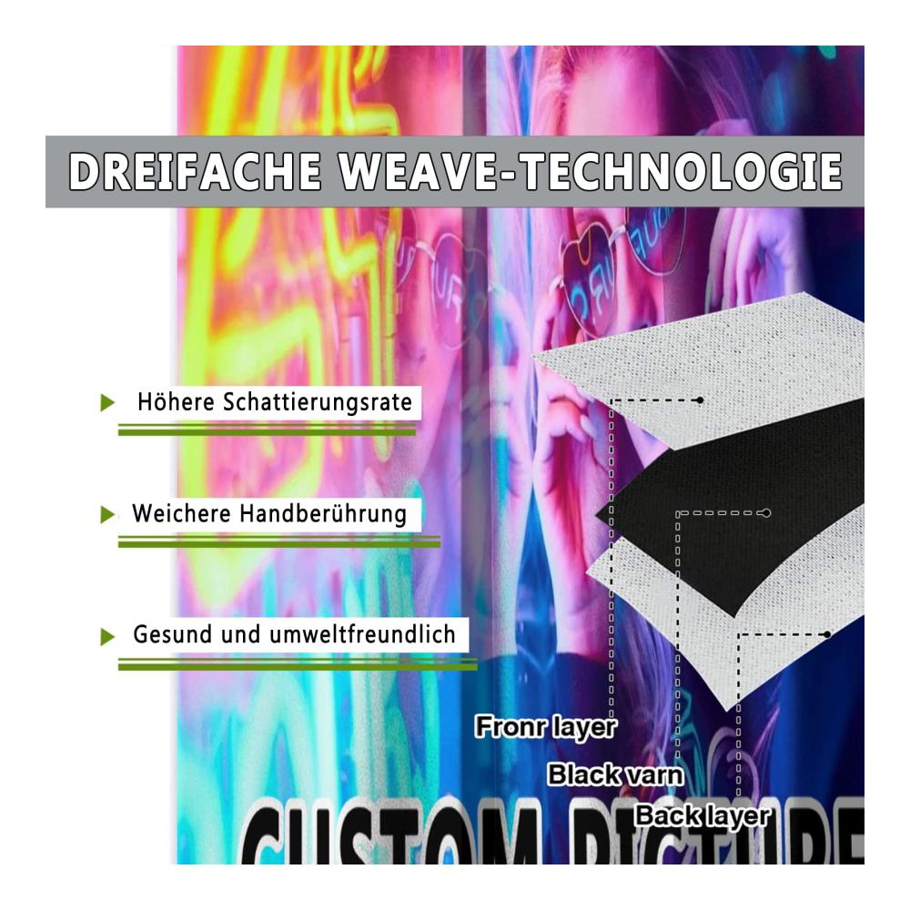 Entdecken Sie Luxus und Komfort 2 Stück Benutzerdefinierte Verdunkelungsvorhänge für Ihr Schlafzimmer - Blickdicht lärmschützend mit Foto und Text personalisierbar - Thermogardinen für perfekte Ruhe und Stilvolles Ambiente