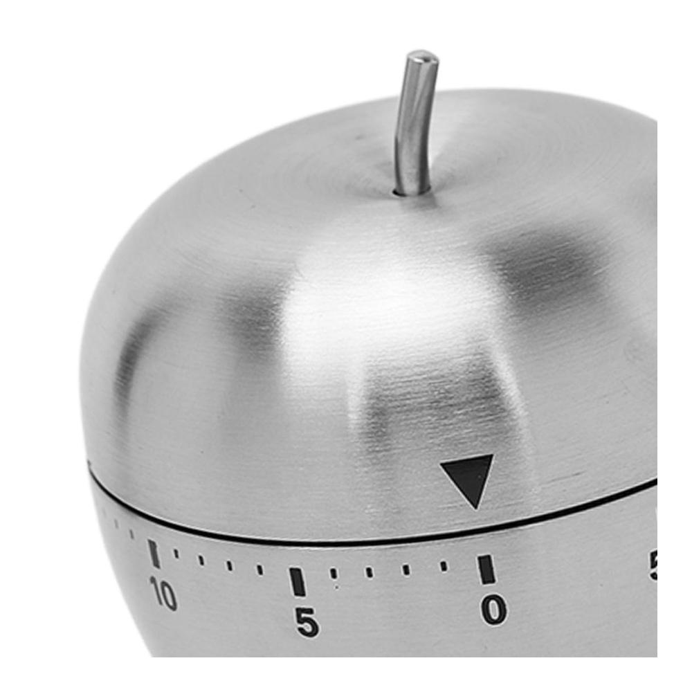 Bringen Sie mit unserem Küchentimer in Apfelform mehr Spaß in Ihre Küche! Aufziehbarer 60-Minuten-Timer aus Edelstahl und Metall mit lautem Alarm. Perfekter manueller Countdown fürs Kochen und Lernen