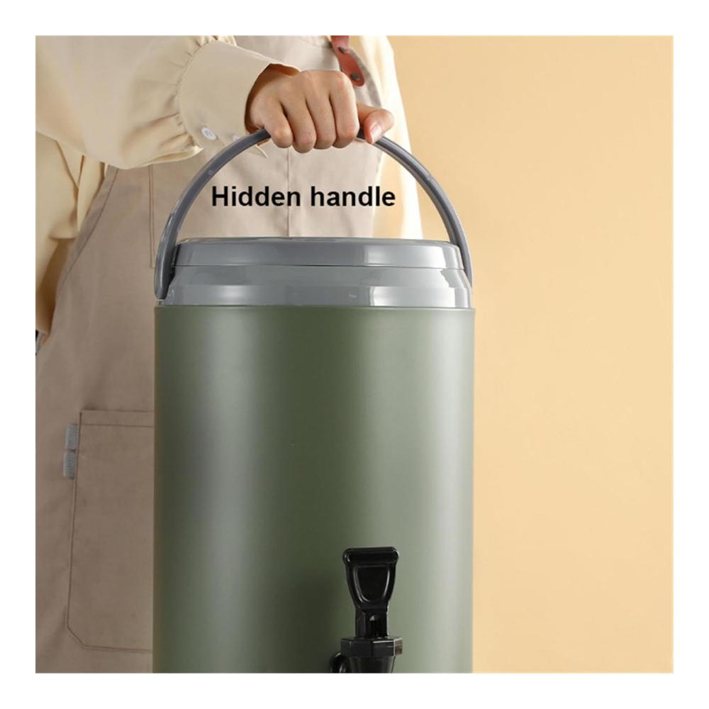 Hochwertige Edelstahl-Thermosflasche mit Wasserhahn für heiße & kalte Getränke | Isolierter Getränkespender für Kaffee Tee Wasser Milch & Saft | 12L Kapazität